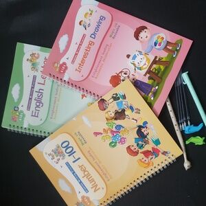 3 reusable handwriting workbook Magic Grooves Writing Practice 7×10"
